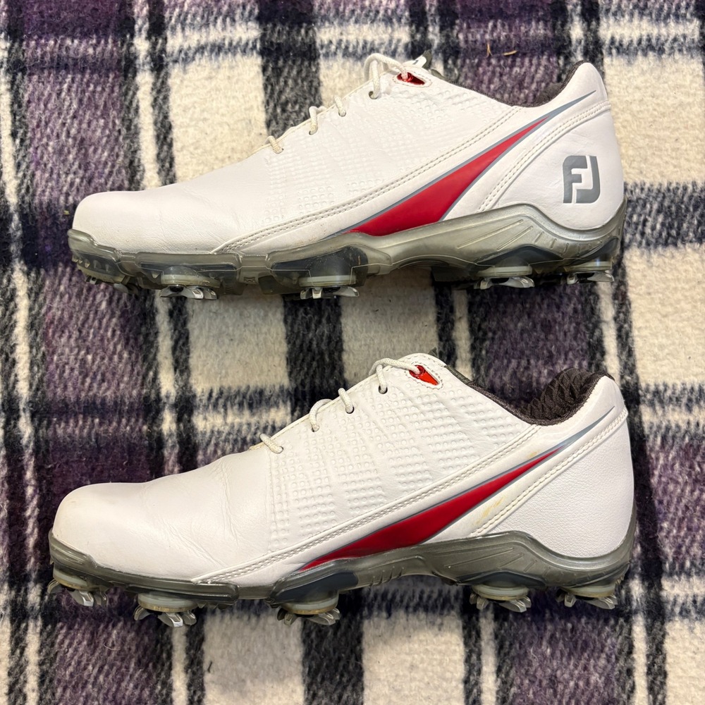 Footjoy FJ DNA 2.0 Mens Golf Shoes Size 7‎ White with Red Stripe 53310 - Picture 7 of 8